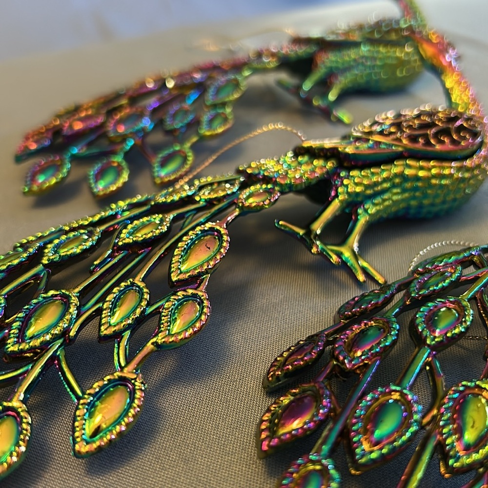 Gisela Graham Peacock Hanging Ornaments Decorations Lot of Three (3) - Picture 12 of 15